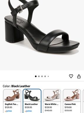 Naturalizer black “Izzy” block heel sandals 7.5